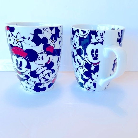 Disney Minnie and Mickey Mouse Mugs 14 oz All Over Mickey/ Minnie Faces - Picture 4 of 8